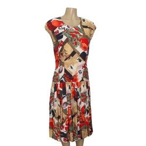 William Morris Vibrant Cherry Print Midi Dress